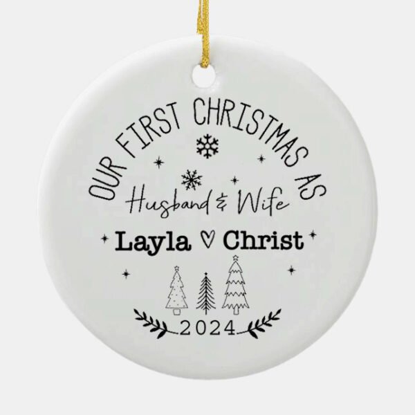 Personalized First Christmas As Husband & Wife Ornament