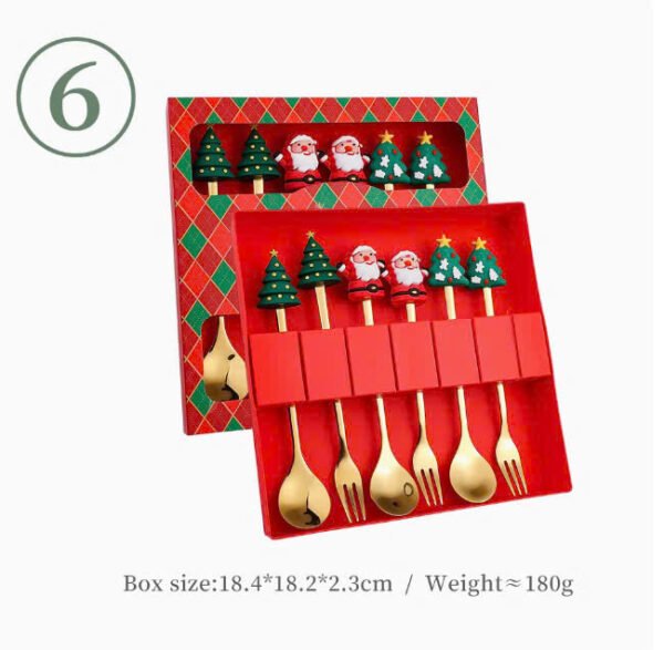 Cute Set 6pcs Christmas Spoons And Forks