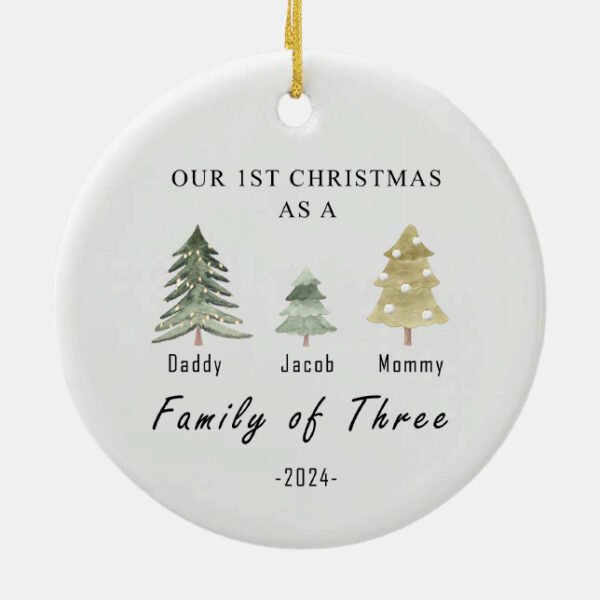 Family Of Three Ornament