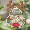 Cute Reindeer Baby's First Christmas Shaker Wooden Ornament