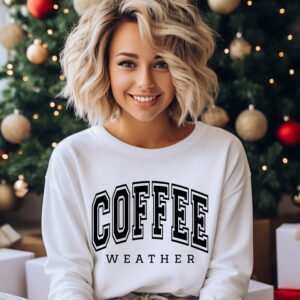 Fall Winter Coffee Weather Unisex Adult Crewneck Sweatshirt