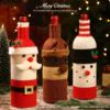 Set Of 3 Christmas Knitted Wine Bottle Covers