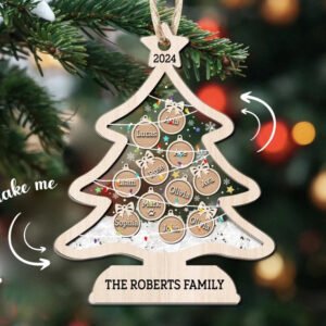 2024 Personalized Family Wooden Shaker Ornament