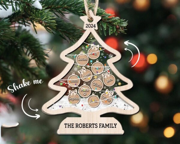 2024 Personalized Family Wooden Shaker Ornament