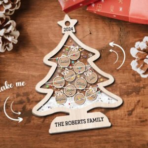 2024 Personalized Family Wooden Shaker Ornament