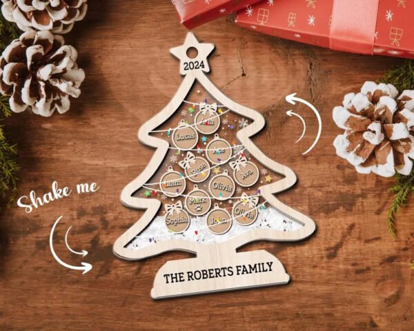 2024 Personalized Family Wooden Shaker Ornament