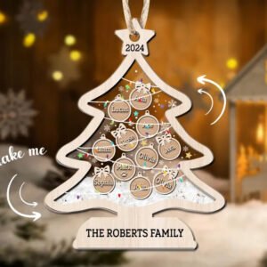 2024 Personalized Family Wooden Shaker Ornament