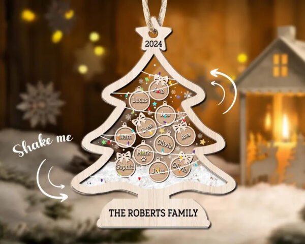 2024 Personalized Family Wooden Shaker Ornament