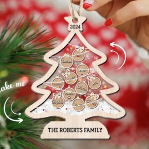 2024 Personalized Family Wooden Shaker Ornament