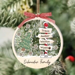 Personalized Family 4D Shaker Ornament