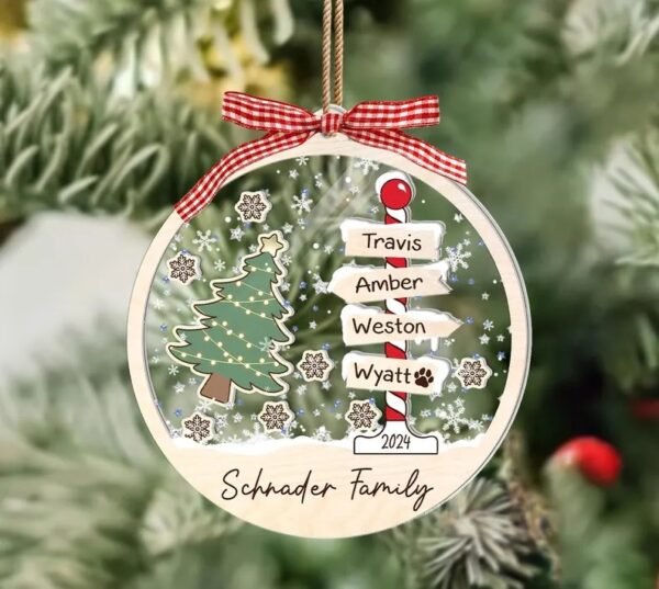 Personalized Family 4D Shaker Ornament