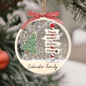 Personalized Family 4D Shaker Ornament