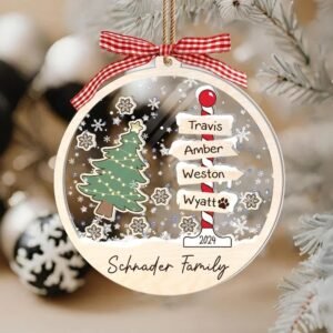 Personalized Family 4D Shaker Ornament