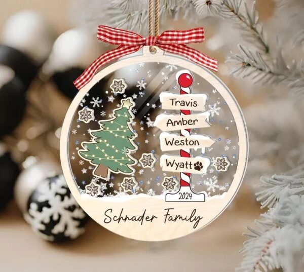 Personalized Family 4D Shaker Ornament