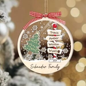 Personalized Family 4D Shaker Ornament