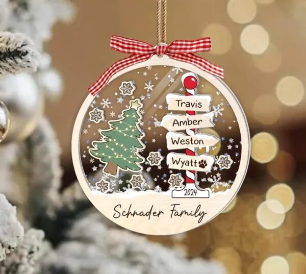 Personalized Family 4D Shaker Ornament