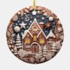 Gingerbread House 3D Effect Ceramic Ornament