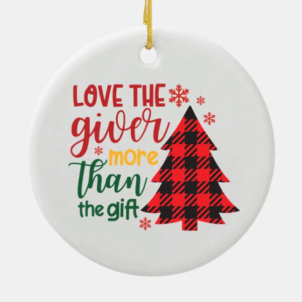 Leopard Christmas Tree Love The Giver More Than The Gift Ceramic Ornament