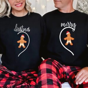 Couple Gingerbread Merry Christmas Unisex Adult Crewneck Sweatshirt