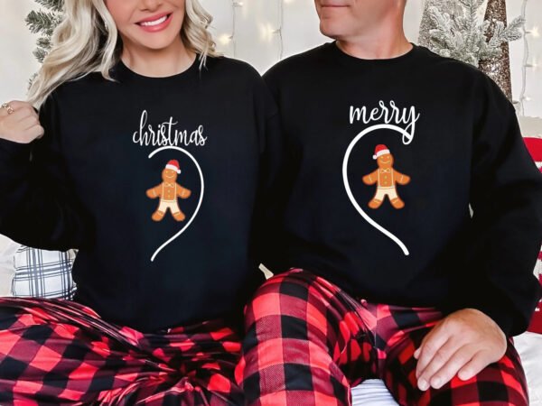 Couple Gingerbread Merry Christmas Unisex Adult Crewneck Sweatshirt