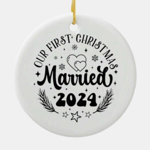 First Christmas Married 2024 Ornament