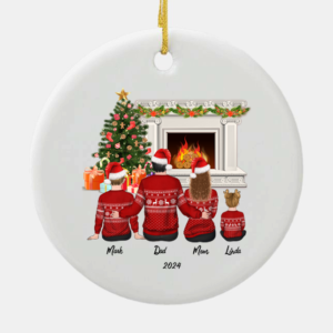 Family Of Four Custom Ceramic Ornament