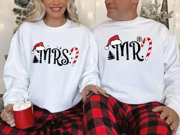 Mr And Mrs Santa Couple Matching Crewneck Sweatshirt