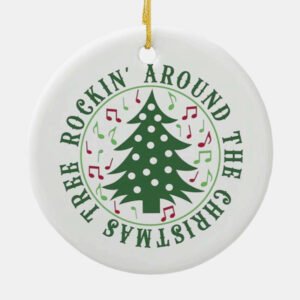 Rockin' Around Christmas Tree Ceramic Ornament