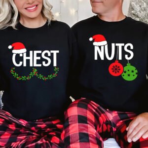 Funny Chest Nuts Couple Matching Crewneck Sweatshirt