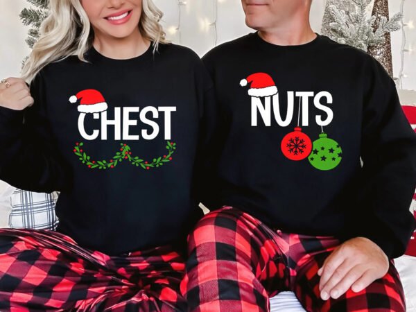 Funny Chest Nuts Couple Matching Crewneck Sweatshirt