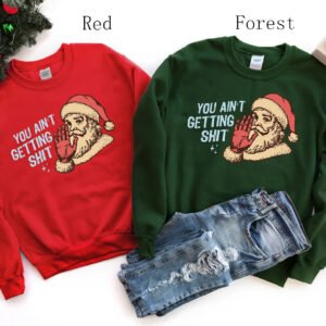 Retro Humurous Touch Funny Santa Claus Sweatshirt