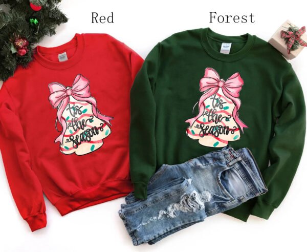 Tis The Season Coquette Christmas Tree Cake Sweatshirt