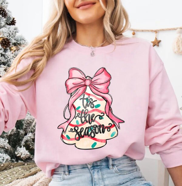 Tis The Season Coquette Christmas Tree Cake Sweatshirt