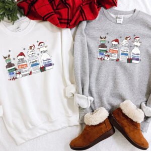 Funny Christmas Nurse Snowman Santa Hat Sweatshirt